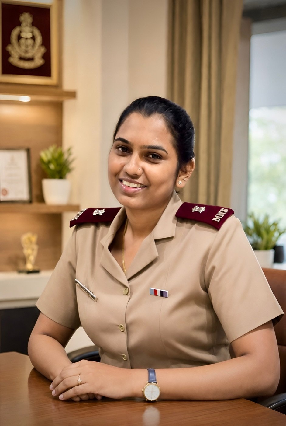 Maj. Reshma Jayaraj, RN, founder and lead mentor of BeeRN, in uniform